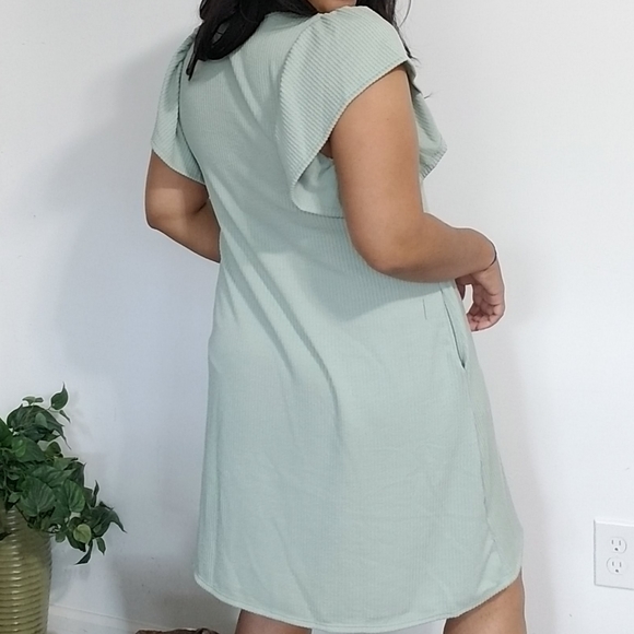 REJOICE RIBBED DRESS IN GREEN - Picture 3 of 8